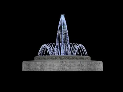 Animated Spray Ring Fountain 3D model