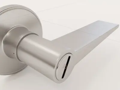 Realistic Door Lever Handle privacy door for Arch-viz ecommerce 3D model