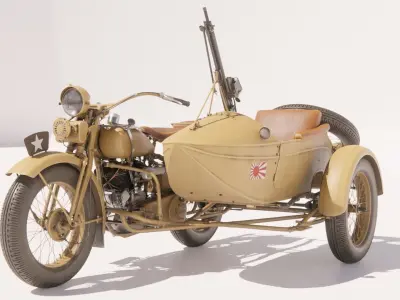 3D IJA Rikuo Type 97 Low-poly 3D model