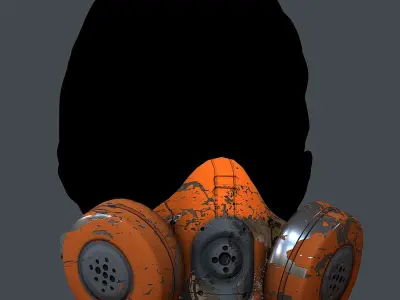 Gas mask helmet 3d model scifi Low-poly Low-poly 3D model Low-poly 3D model