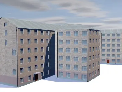 Factory office building 3D model