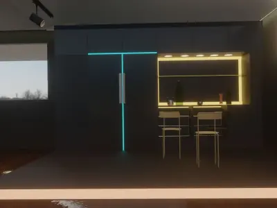 Modern double floor mansion Free low-poly 3D model