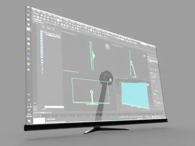 Sci-Fi Display Unit Low-poly 3D model