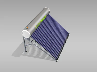 40 Gallon Solar Water Heater Low-poly 3D model