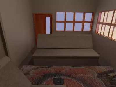 Living room Low-poly 3D model