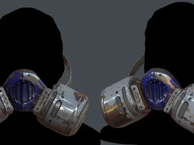 Gas mask helmet 3d model scifi Low-poly  Low-poly 3D model 426