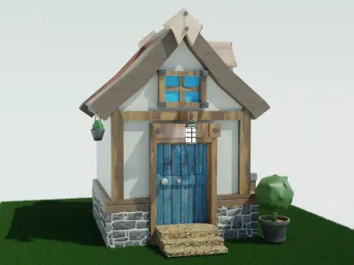 HandPainted Fantasy House Low-poly 3D model