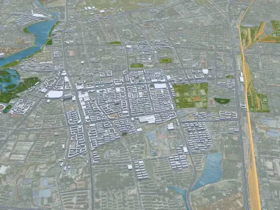 Qiqihar Heilongjiang China 65km Low-poly 3D model