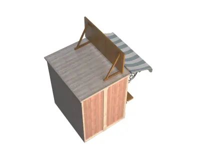 Wooden Stall Kiosk  3D model