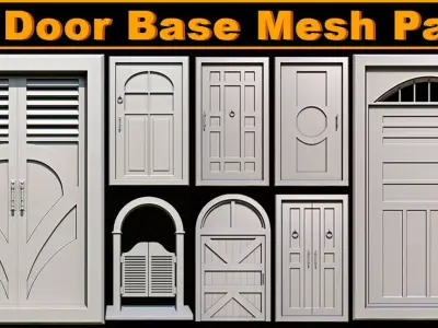 43 Door base Mesh Pack Low-poly 3D model