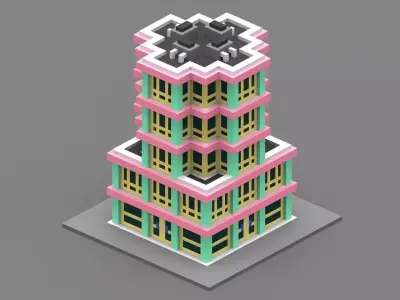 House Voxel - 15 Low-poly 3D model