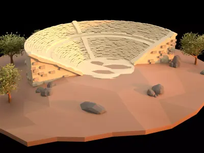 Greek amphitheatre Free low-poly 3D model