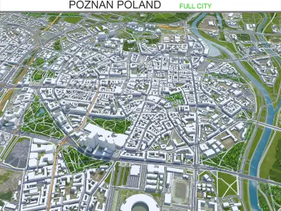 Poznan City Poland Low-poly 3D model