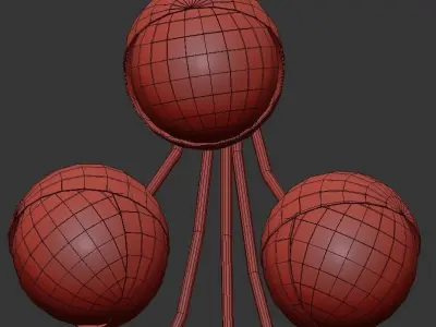 Bloom gold ball pendant light 3D model