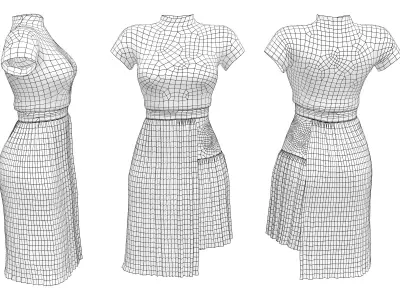 Olivia Dress Low-poly 3D model