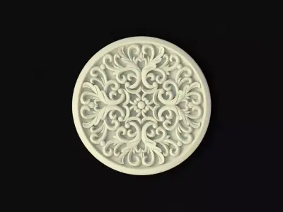 rosette ornately carved plate 3D model buy