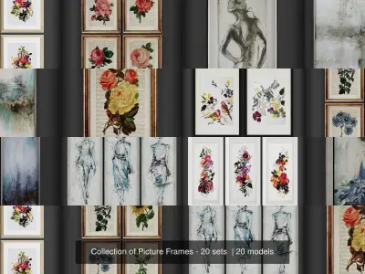 Collection of Picture Frames - 20 sets  3D Model Pack purchase