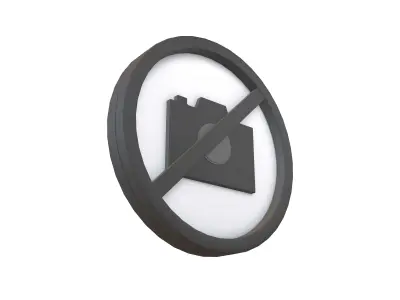 Prohibited Camera Symbol V1 005 Low-poly 3D model