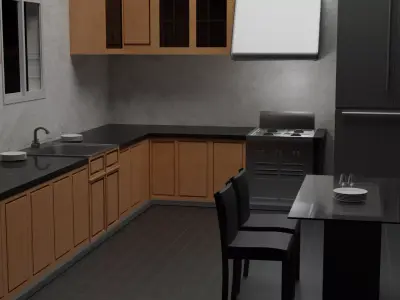 Modern kitchen 3D model 3D model