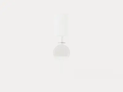 Amherst Wall Lamp - Silver - White Lampshade Low-poly 3D model