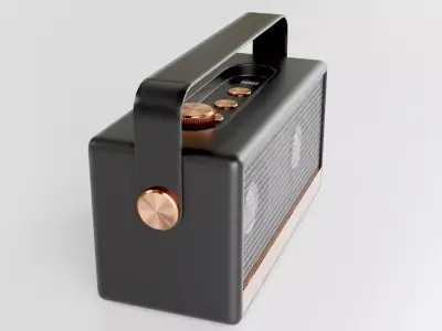 Premium Retro-Style Wireless Speaker 3D 3D model