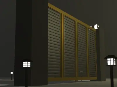 Automatic gate panes Free 3D model