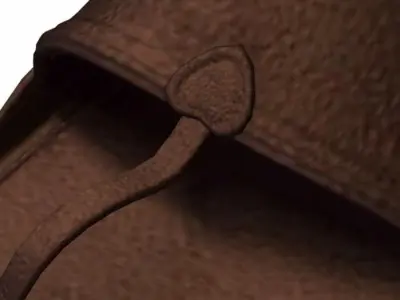 Cartoon High Poly Subdivision Brown Sandals 3D Model Low-poly 3D model
