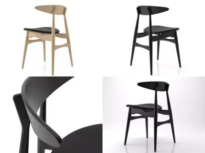 CH33 person dining chair 3D model