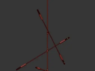 SORENTHIA 3 modern brass chandelier with four lights 3D model