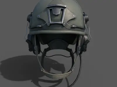 Helmet scifi low poly  Low-poly 3D model
