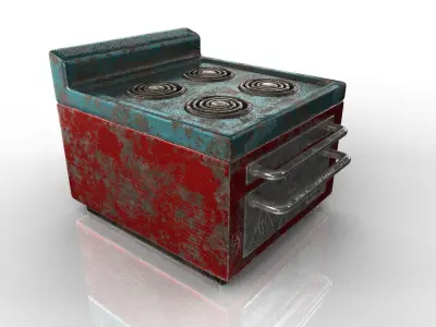 Cooker Old Low-poly 3D model