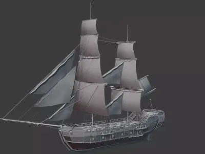 Low Poly Pirate Ships - By Yorakeys Low-poly 3D model