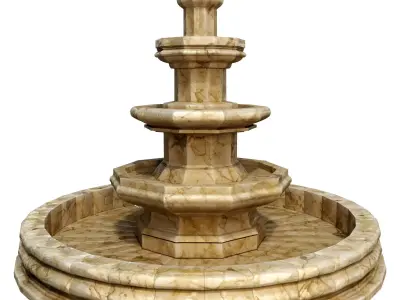 Classic Garden Fountain 01 3D model