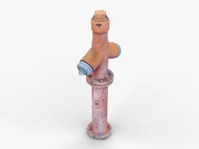 Fire Hydrant 3 Low-poly 3D model