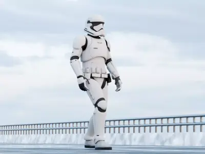 Sci-Fi Combat Trooper 3D Model Robotic Character  3D model