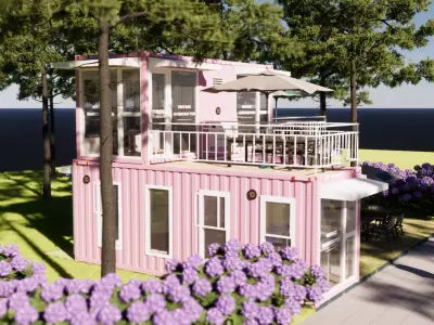 Container coffee shop-13 3D model