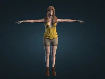 Diana POSE CHATACTER Low-poly 3D model