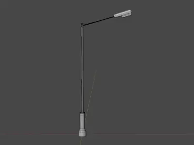 rusted street lamp Low-poly 3D model
