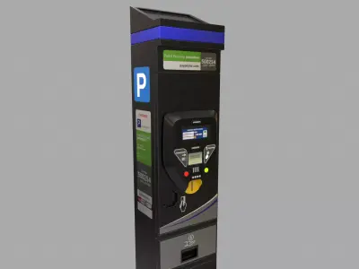 Parking Meter Low-poly 3D model