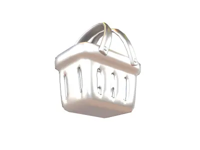 Shopping Basket Icon v1 007 Low-poly 3D model