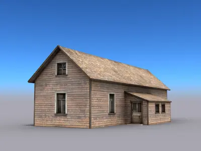 Old Wooden House 2 Low-poly 3D model
