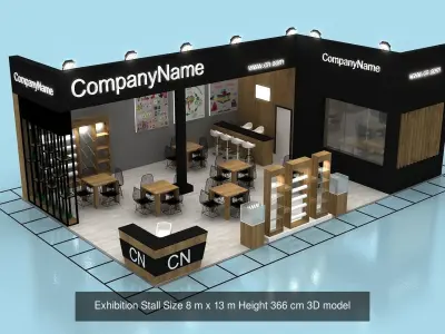 EXHIBITION  8 STAND PACKAGE  3D Model Collection