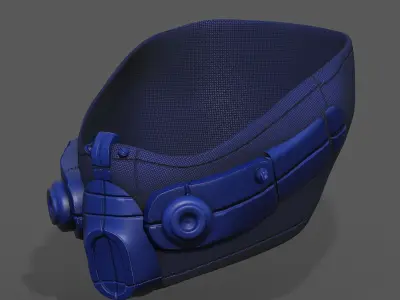 Gas mask respirator scifi futuristic 3d model  Low-poly 3D model 16