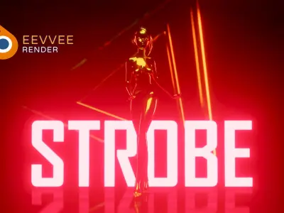 Strobe flash lights animation scene for Blender eevvee render 3D model