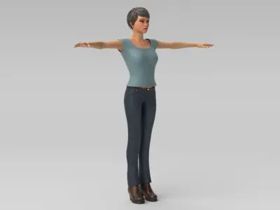 Character Rigged Female Marie  3D model