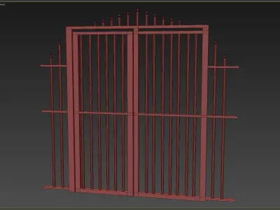 Medieval Door Low-poly 3D model