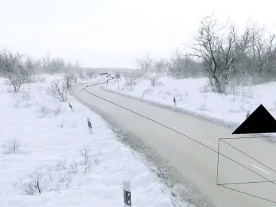 Procedural Winter Road Generator Low-poly 3D model