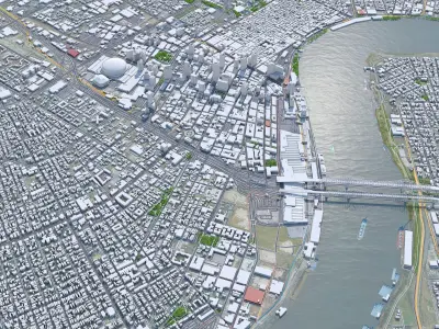 New Orleans Downtown Louisiana USA Low-poly 3D model