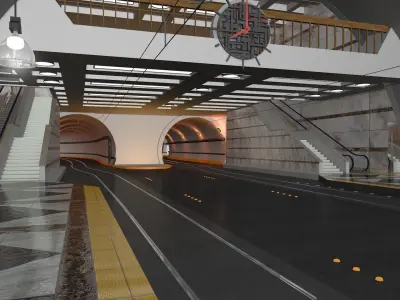 Tramway and Bus Station Pioneer Square 3D model