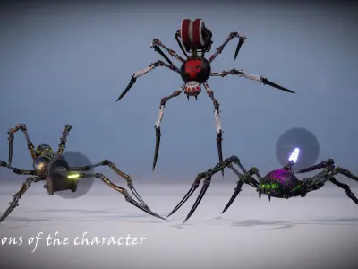 SpiderMech01 Low-poly 3D model